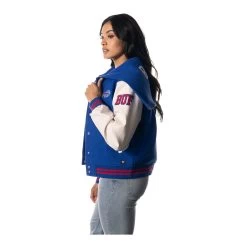 Wild Collective Ladies Buffalo Bills Snap Varsity Jacket -Sport Clothing Shop BILLLJ0025B