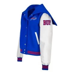 Wild Collective Ladies Buffalo Bills Snap Varsity Jacket -Sport Clothing Shop BILLLJ0025 C