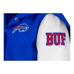 Wild Collective Ladies Buffalo Bills Snap Varsity Jacket -Sport Clothing Shop BILLLJ0025 E