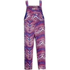 Zubaz Bills Lined Zebra Striped Bib Overalls