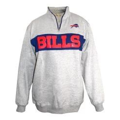 Profile Big & Tall Bills Contrast Wordmark 1/4 Zip Jacket