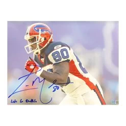 Eric Moulds Signed Running Full Speed With Let's Go Buffalo 11x14 Photo