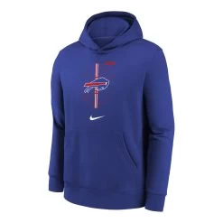 Youth Nike Icon Club Bills Hooded Sweatshirt