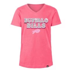 NEW ERA Girls Sequins Bills Pink T-Shirt