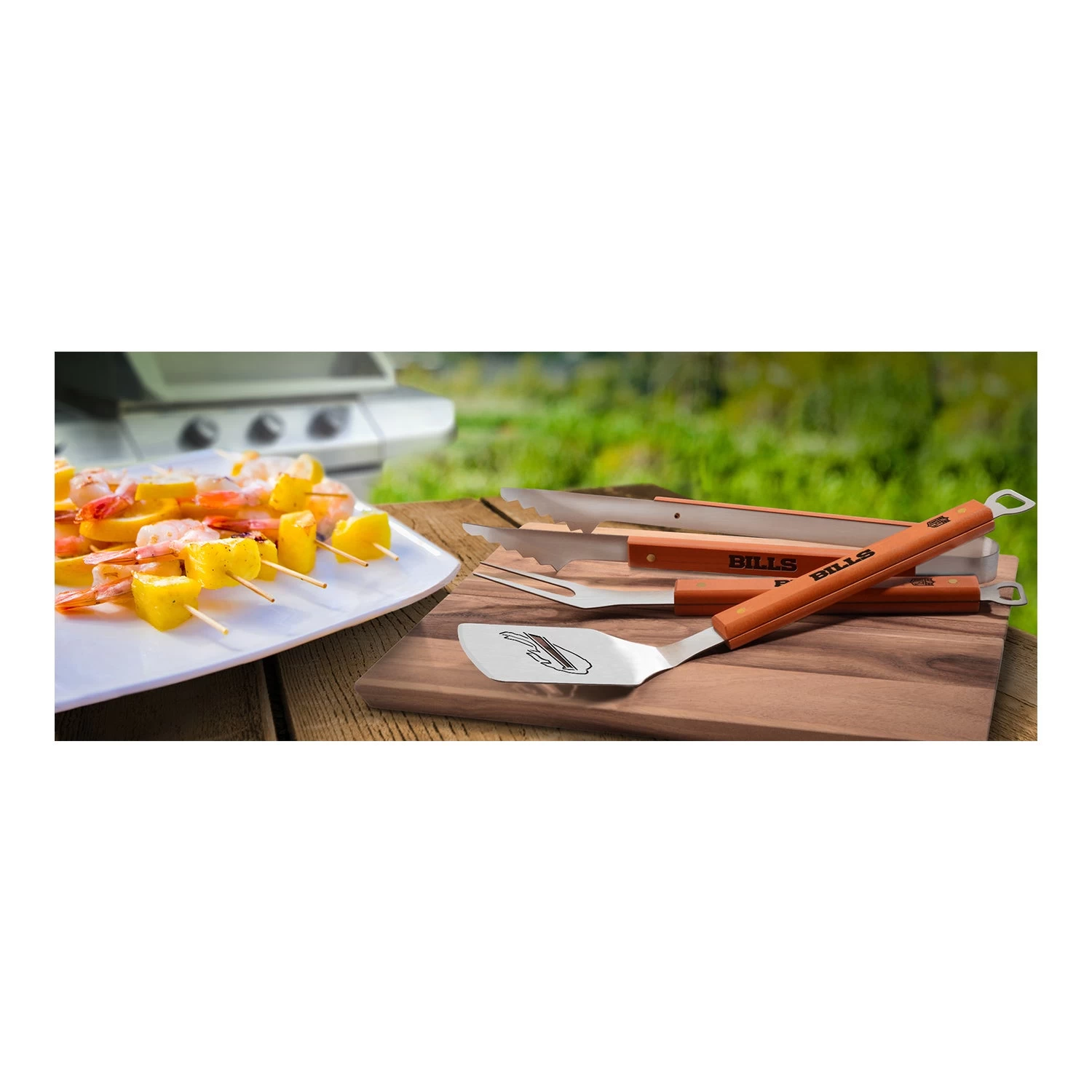 Buffalo Bills Classic Wood 3pc Classic BBQ Set 6 Buffalo Bills Classic Wood 3pc Classic BBQ Set - Image 4